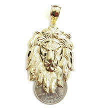 Load image into Gallery viewer, New 10k yellow solid Gold lion head face zodiac Pendant charm fine jewelry 9.6g