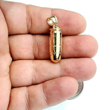 Load image into Gallery viewer, 14k yellow gold 3D bullet pendant charm military gift fine jewelry 9g