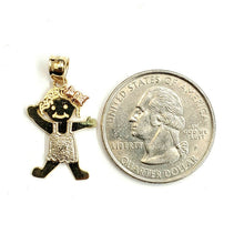 Load image into Gallery viewer, New 14k tri color gold baby girl Pendant charm gift fine jewelry unisex 1.7g