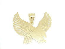 Load image into Gallery viewer, 10k yellow Gold eagle Pendant charm necklace gift for her him fine jewelry 3.1g