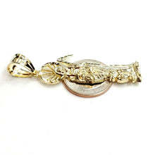 Load image into Gallery viewer, 10k yellow gold Santa Muerte holy death Pendant fine gift jewelry unisex 5.4g