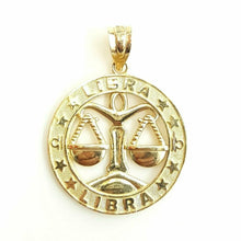 Load image into Gallery viewer, New 10k yellow Gold libra zodiac sign round Pendant charm fine gift jewelry 2.4g
