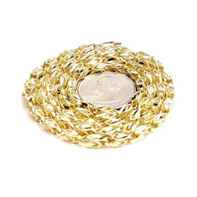 Load image into Gallery viewer, 10K real yellow gold 3.9mm Turkish chain Necklace gift fine jewelry 25.5" 25.1g