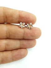 Load image into Gallery viewer, 14k multi color Gold Hawaiian flower Earring jewelry Push Back Fastening 1.1g
