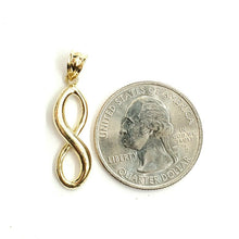 Load image into Gallery viewer, New 10k solid yellow Gold infinity Pendant love forever fine gift jewelry 1.9g