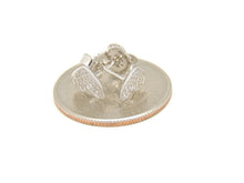 Load image into Gallery viewer, New 14k white Gold 0.22Ct Round Diamonds heart stud Earrings Push Back Fastening