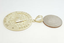 Load image into Gallery viewer, 10k yellow gold round virgin caridad del cobre pendant religious gift 1.44" 9.5g