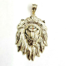 Load image into Gallery viewer, New 10k yellow solid Gold lion head face zodiac Pendant charm fine jewelry 17.3g