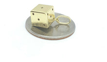 Load image into Gallery viewer, 14k yellow Gold 3D hollow dice Pendant charm gamble gift sport fine jewelry 1.6g