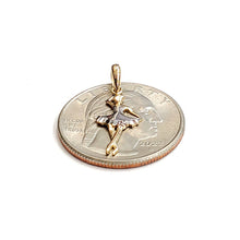 Load image into Gallery viewer, 14k two tone Gold ballerina dancer Pendant gift for her fine jewelry gift 0.8g