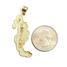 Load image into Gallery viewer, 14k yellow gold Mexico outline map pendant charm fine gift jewelry unisex 5.1g
