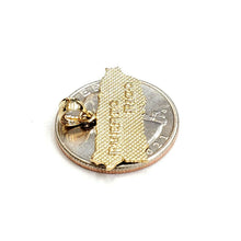 Load image into Gallery viewer, New 14k yellow gold Puerto Rico outline map pendant charm fine gift jewelry 2g