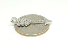 Load image into Gallery viewer, New 14k white Gold arrow pendant cubic zirconia fine jewelry gift 1.4g