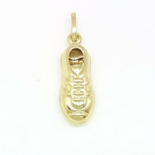 Load image into Gallery viewer, 14KT Yellow Gold Hollow 3D Classic Soccer Shoe Charm Pendant Fine Jewelry 1.5g