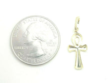 Load image into Gallery viewer, 14k yellow gold tiny Egyptian ankh cross pendant charm religious jewelry 0.5g