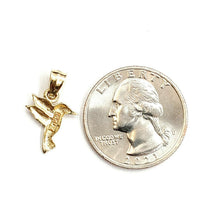 Load image into Gallery viewer, New 14k yellow Gold Tiny Solid Hummingbird Pendant charm fine gift jewelry 0.9g