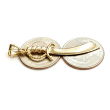 Load image into Gallery viewer, New 14k yellow Gold solid sword Machete Pendant charm gift fine jewelry 3.2g