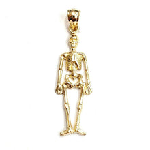 Load image into Gallery viewer, 14k yellow Gold Skeleton Skull mummy Bone Pendant charm Gift fine jewelry 2.9g