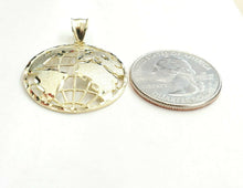 Load image into Gallery viewer, New 10k yellow gold round globe planet earth world map pendant jewelry 1.08" 3g