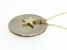 Load image into Gallery viewer, 14k yellow Gold 0.09Ct Diamond star necklace gift for her 18" adjustable chain