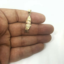 Load image into Gallery viewer, 14k tri color Gold Pisces movable fish zodiac Pendant charm gift jewelry 2.1g