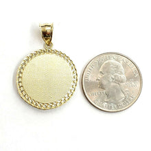 Load image into Gallery viewer, 10k yellow Gold round eagle Pendant charm necklace diamond cut fine jewelry 4.6g