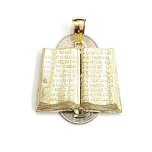 Load image into Gallery viewer, 10k yellow gold lord's prayer book our father bible verse pendant jewelry 13.5g