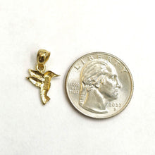 Load image into Gallery viewer, New 14k yellow Gold Tiny Solid Hummingbird Pendant charm gift fine jewelry 0.8g
