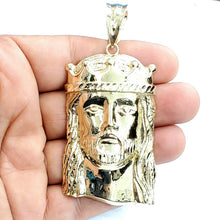 Load image into Gallery viewer, 10k yellow gold Jesus face crown head pendant charm fine religious jewelry 19.8g
