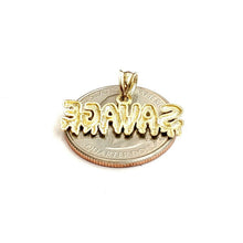 Load image into Gallery viewer, New 10k yellow Gold Savage Pendant charm diamond cut fine gift jewelry 1.3g