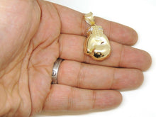 Load image into Gallery viewer, 10k yellow Gold boxing glove Pendant cubic zirconia gift sport fine jewelry 7.5g