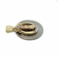 Load image into Gallery viewer, New 14k gold oval virgin Mary Guadalupe pendant charm fine gift jewelry 3.3g