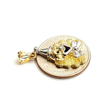 Load image into Gallery viewer, New 10k two tone gold clown face theater pendant fine gift jewelry unisex 2.9g