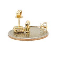 Load image into Gallery viewer, 14k yellow Gold 0.22Ct Round Diamond square stud Earrings Push Back Fastening