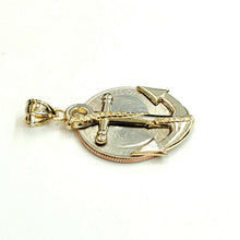 Load image into Gallery viewer, New 14k yellow Gold anchor Pendant polished charm gift fine jewelry 2.4g