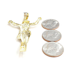 Load image into Gallery viewer, 10k yellow gold Jesus full body religious pendant charm gift fine jewelry 6.5g