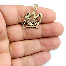Load image into Gallery viewer, New 10K Solid Yellow Gold Diamond Cut One Hundred 100 Charm Pendant jewelry 2g