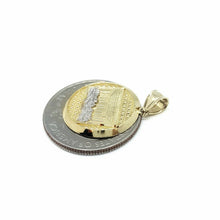 Load image into Gallery viewer, 10k two-tone gold round last supper pendant charm 0.75" religious jewelry 1.9g