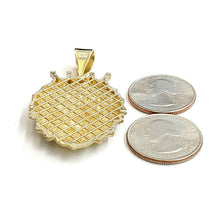 Load image into Gallery viewer, 14k yellow Gold lion head face with crown Leo zodiac fine Pendant charm 11.7g