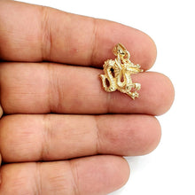 Load image into Gallery viewer, 14k yellow Gold 3D winged dragon Pendant charm solid gift fine jewelry 4.2g