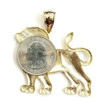 Load image into Gallery viewer, 10k yellow solid Gold lion full body Pendant charm Leo zodiac fine jewelry 7.7g