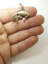 Load image into Gallery viewer, 10k yellow Gold fish Pisces zodiac Pendant charm fine gift jewelry unisex 3.9g