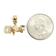 Load image into Gallery viewer, 14k yellow Gold Golf word ball Pendant charm sport game fine jewelry gift 1.4g