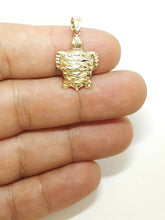 Load image into Gallery viewer, New 14k yellow gold turtle full body pendant charm diamond cut fine jewelry 1.7g