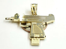 Load image into Gallery viewer, New 10k yellow Gold solid Uzi machine gun Pendant charm fine jewelry unisex 5.9g