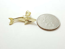 Load image into Gallery viewer, New 10k yellow Gold dolphin animal ocean Pendant charm fine gift jewelry 2.4g