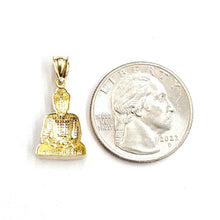 Load image into Gallery viewer, New 10k yellow gold tiny buddha Buda Buddah pendant fine religious jewelry 1.4g