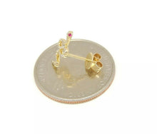 Load image into Gallery viewer, New 14k yellow Gold 0.16Ct Round Diamond snake stud Earrings Push Back Fastening