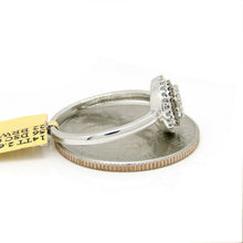 Load image into Gallery viewer, 0.28Ct Natural brown and white Diamond 14k White Gold women Ring 9.75mm Size 6.5