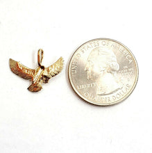 Load image into Gallery viewer, 14k yellow gold tiny owl full body pendant charm fine jewelry diamond cut 0.9g